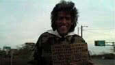 Homeless man with golden radio voice